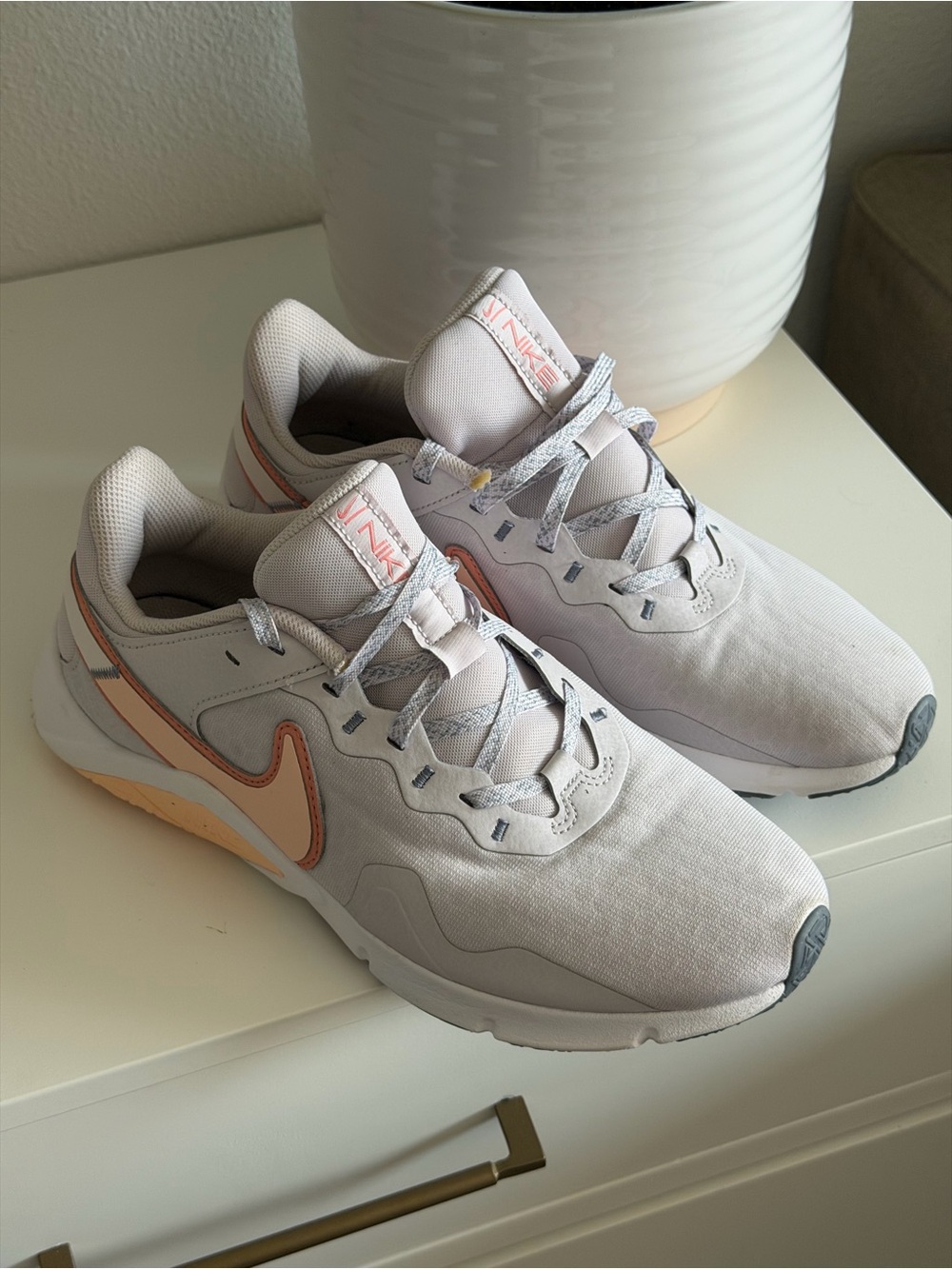 Nike Women’s Light Gray & Peach Sneakers